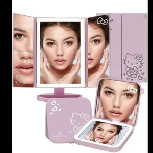 NEW SET OF 2 Hello Kitty Lighted Makeup Mirrors- Small and Large
